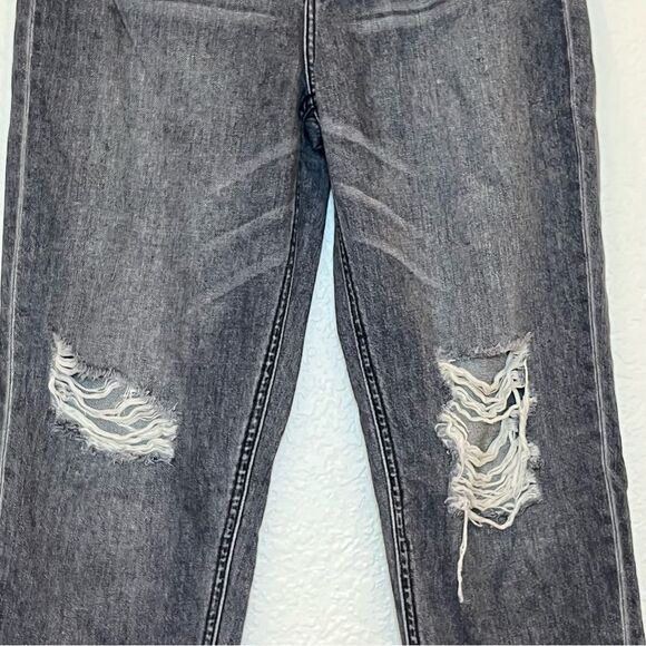 Hidden Zoey Mom Tapered Distressed Jeans in Gray size 28 - Picture 6 of 12